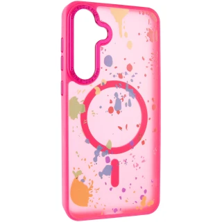 Чехол абстракция рисования с MagSafe для Samsung Galaxy S25+ — Barbie Pink