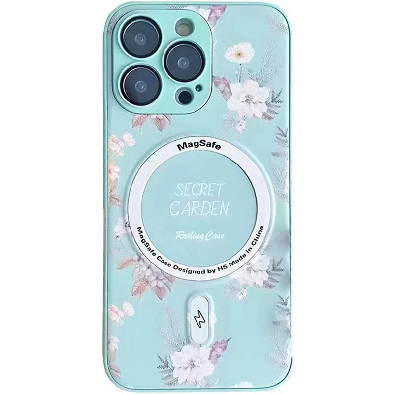 

TPU+PC чехол Secret Garden с MagSafe для Apple iPhone 13 Pro Max (6.7") (Mint)