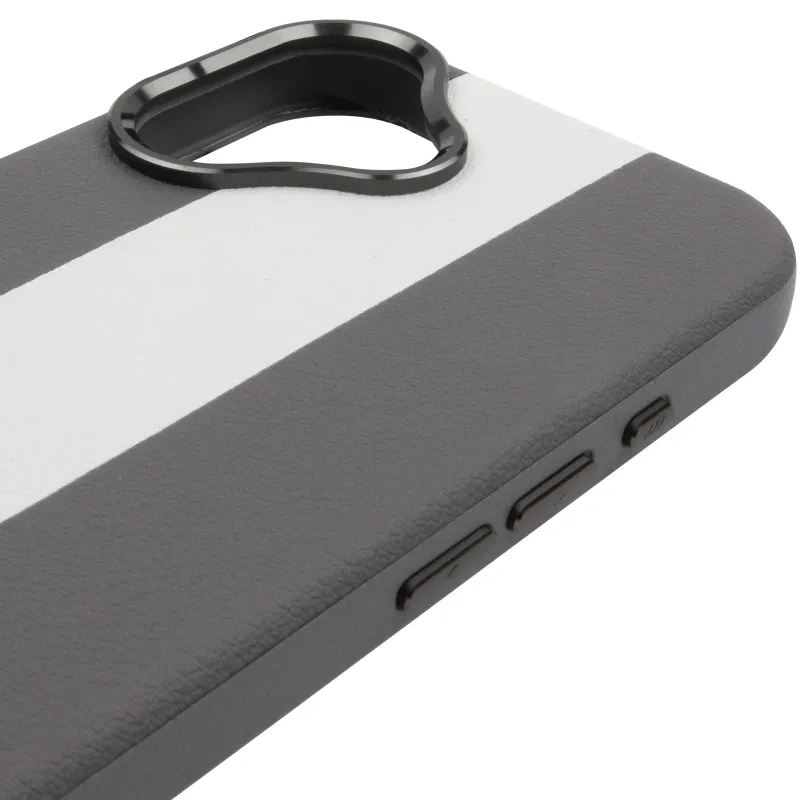 Кожаный чехол Rally with MagSafe для Apple iPhone 17 (6.3") – Grey / White. Фото 5 из 6