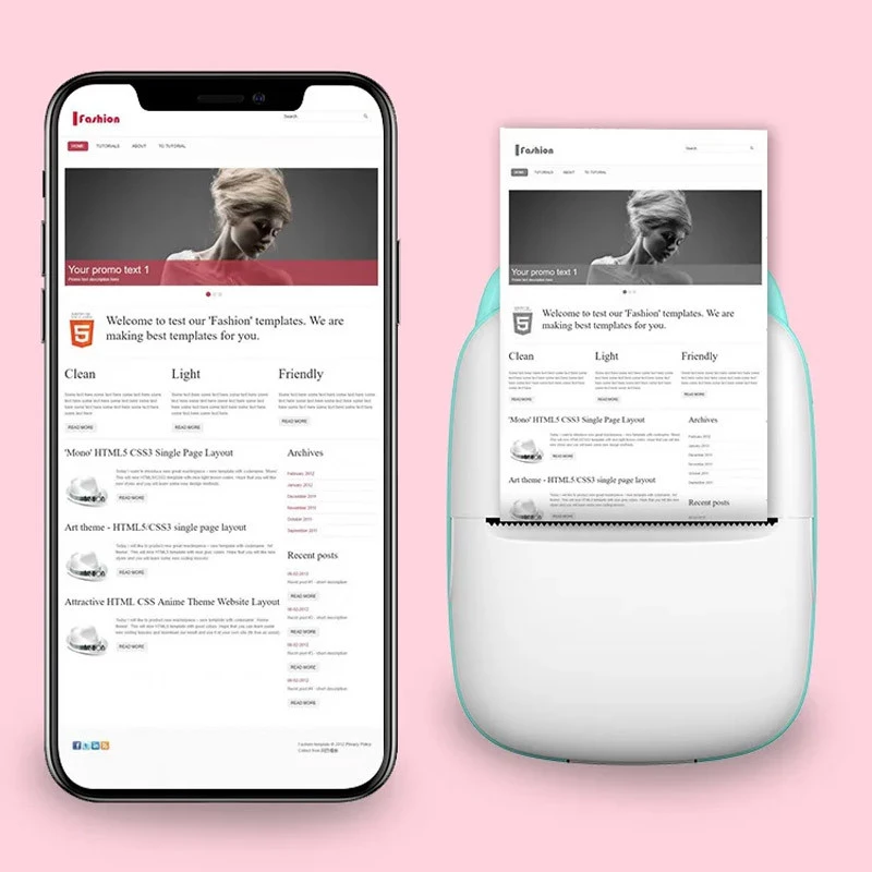 Портативний дитячий термопринтер Mini X2 Cat – Рожевий. Фото 5 з 5