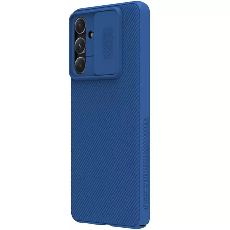 Карбоновая накладка Nillkin со шторкой для камеры для Samsung Galaxy M54 5G – Синий / Blue. Фото 6 из 7
