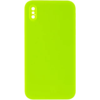 Чохол Silicone Case Square L з захистом камери на Apple iPhone XS (5.8") — Салатовий / Neon green