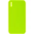 Чехол Silicone Case Square L с защитой камеры для Apple iPhone XS (5.8") – Салатовый / Neon green. Фото 1 из 3