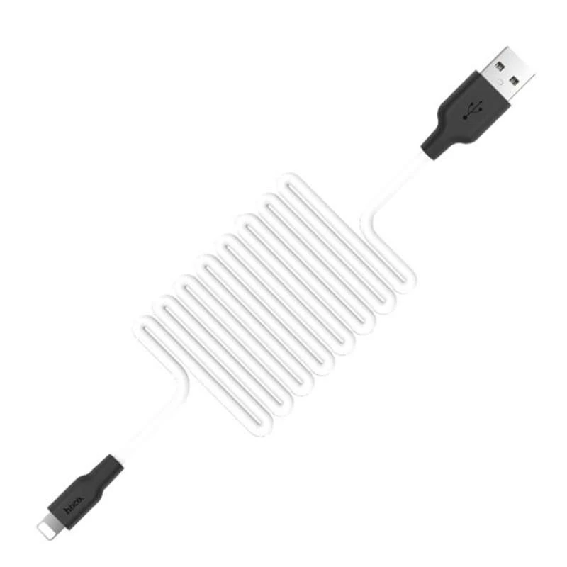 Дата кабель Hoco X21 Plus Silicone Lightning Cable (2m) – black_white. Фото 3 з 5
