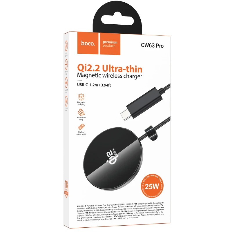 БЗП Hoco CW63 Pro Fast Qi2 magnetic 25W – Black. Фото 3 з 5