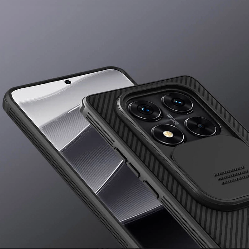 Карбоновая накладка Nillkin Pro со шторкой для камеры для Xiaomi Redmi Note 14 Pro 5G – Black. Фото 5 из 6