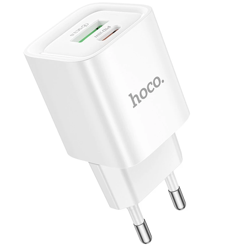СЗУ Hoco C147A PD20W+QC3.0 (1USB-A/1C) – White. Фото 4 из 7