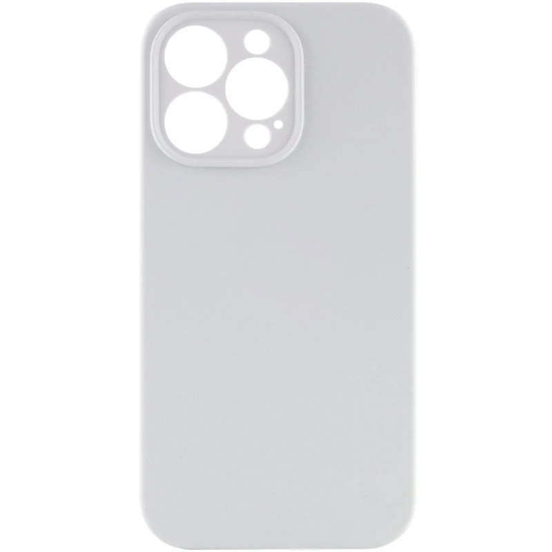 Чехол с защитой камеры Silicone Case для Apple iPhone 15 Pro (6.1") – Белый / White. Фото 1 из 6