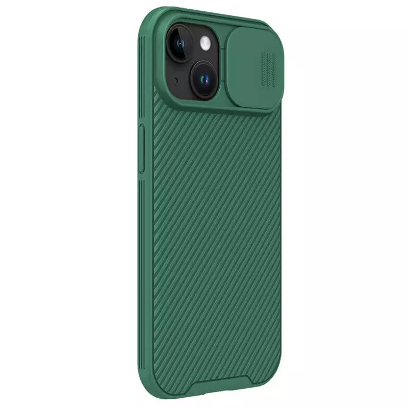 Карбована накладка Nillkin Pro зі шторкою для камери на Apple iPhone 15 (6.1") – Deep Green. Фото 4 з 6