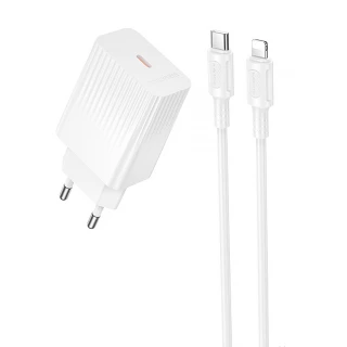 СЗУ Borofone BAS75A Source PD30W (1USB-C) + кабель Type-C to Lightning фото 1 из 4