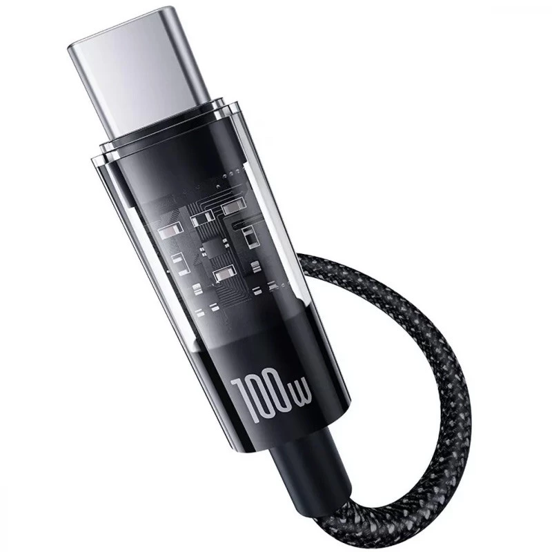 Дата кабель Baseus Gem Fast Charging Type-C to Type-C 100W (1m) (P10373000111) – Cluster Black. Фото 3 з 6