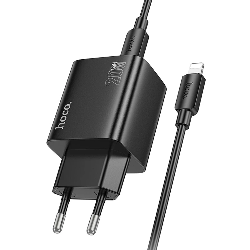 СЗУ Hoco N55 Fundador PD20W four-port (2USB-A/2C) + Type-C to Lightning – Black. Фото 3 из 6