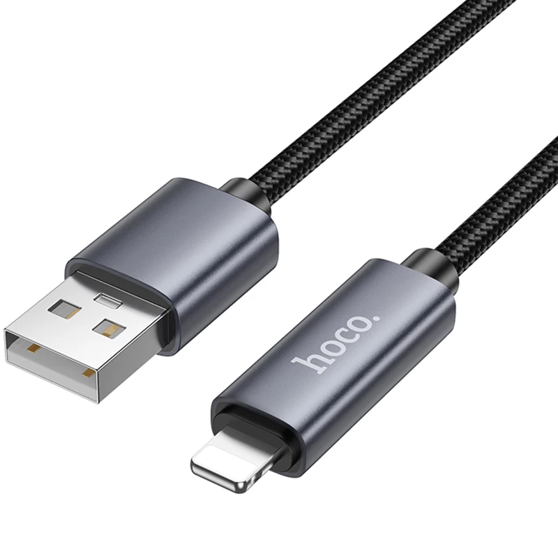 Дата кабель Hoco X112 Favor with display USB to Lightning 2.4A (1m) – Black. Фото 2 з 5