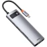 Перехідник HUB Baseus Metal Gleam Series (Type-C to HDMI4K@60Hz+3xUSB3.0+PD+RJ45) (CAHUB-CW) – Station Gray. Фото 5 з 11