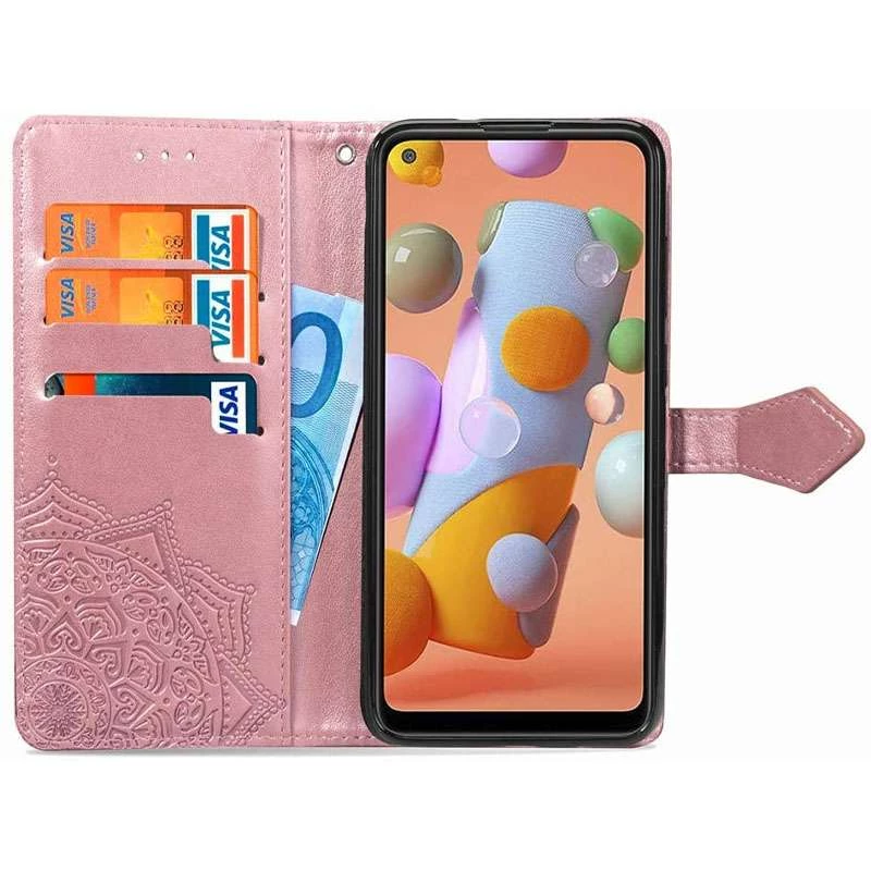 Кожаный чехол-книжка Art Case с визитницей для Samsung Galaxy A11 – Розовый. Фото 4 из 6