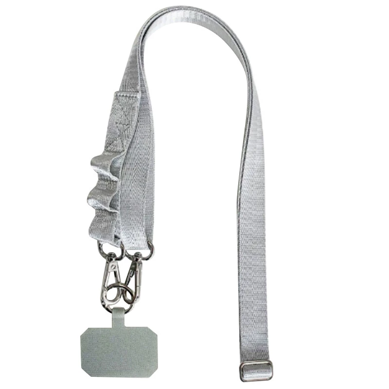 Шнурок широкий с двумя креплениями (2см) 140см – Gray. Фото 2 из 2