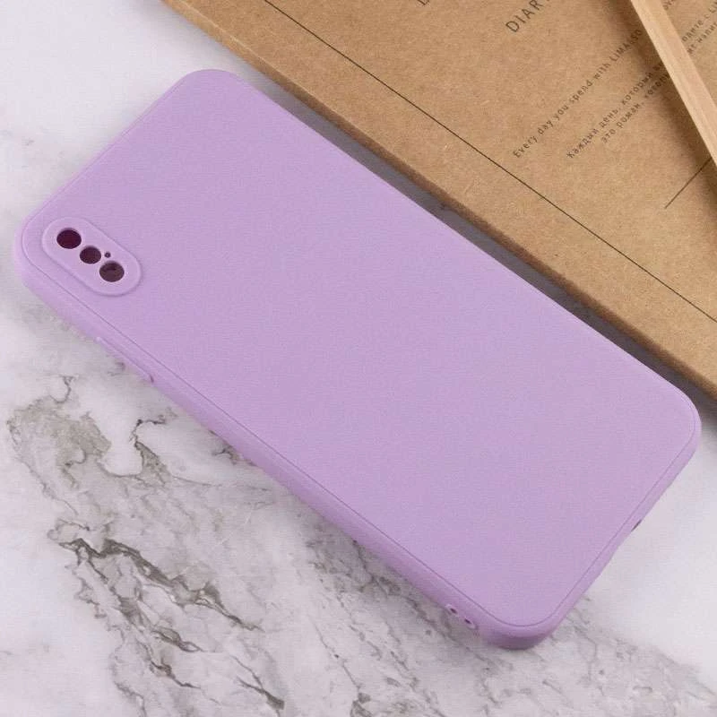 Кольоровий силіконовий чохол із захистом камери на Apple iPhone XS Max (6.5") – Бузковий / Dasheen. Фото 4 з 4