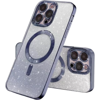 Чохол з блискітками, захисними лінзами на камеру та MagSafe на Samsung Galaxy S24+ фото 1 з 8