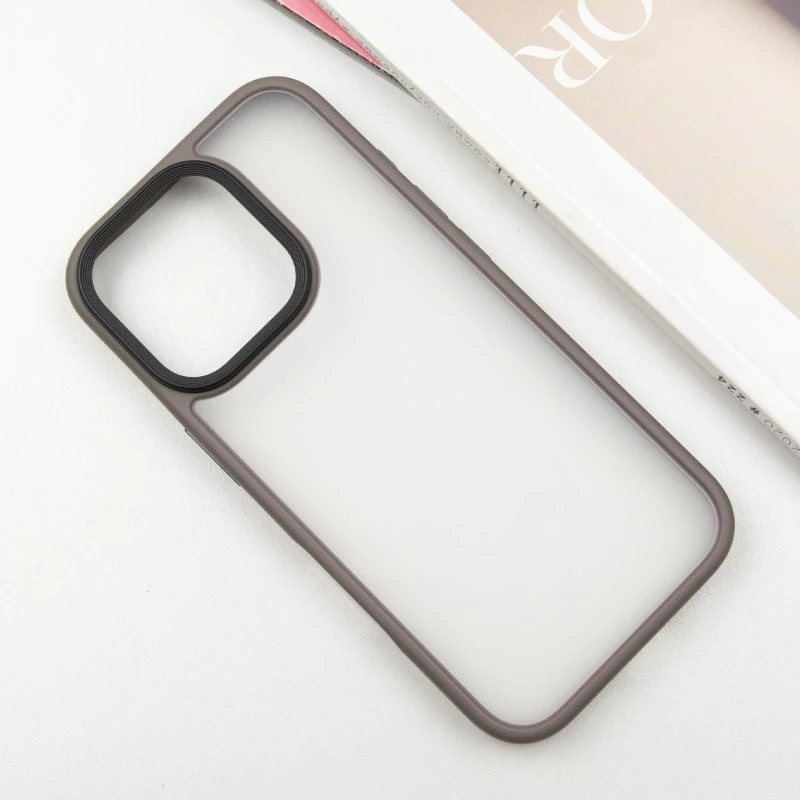 TPU+PC с металлическими кнопками для Apple iPhone 16 Pro – Серый. Фото 4 из 7