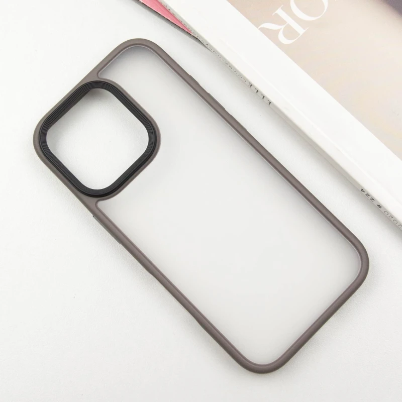 TPU+PC с металлическими кнопками для Apple iPhone 16 Pro – Серый / Grey. Фото 4 из 7