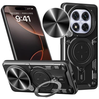 Ударостійкий чохол Bracket Ringstand із захисною шторкою для камери на Xiaomi Redmi Note 14 Pro 4G фото 1 з 6