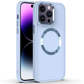 TPU чехол Bonbon с металлическими кнопками та MagSafe на Apple iPhone 16 — Голубой / Mist Blue