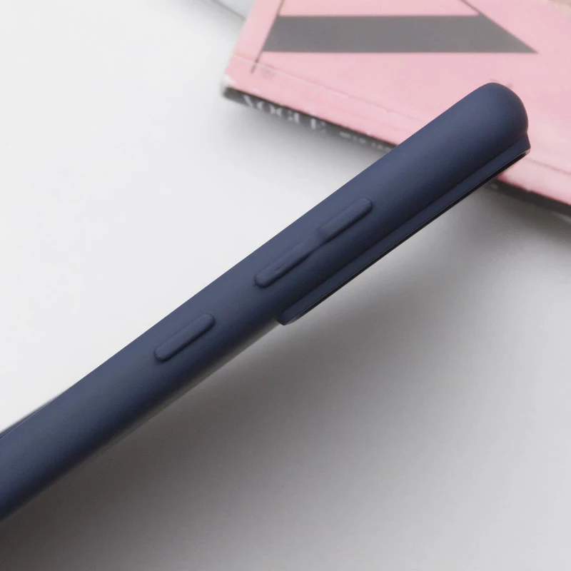 Цветной силиконовый чехол GETMAN с закрытой камерой на Samsung Galaxy S21 – Синий / Midnight Blue. Фото 4 из 6