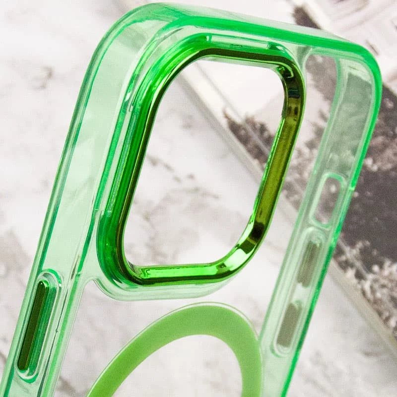 Силіконовий чохол Iris с MagSafe на Apple iPhone 13 Pro (6.1") – Салатовий. Фото 7 з 8