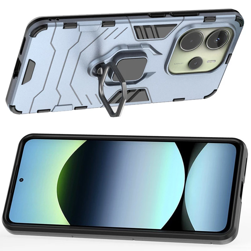 Протиударний чохол Transformer з кільцем на Xiaomi Redmi Note 14 5G – Сірий / Metal slate. Фото 4 з 5