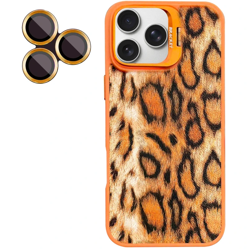 Чехол TPU+PC Wild Leopard with MagSafe and Lens для Apple iPhone 15 Pro (6.1") – Orange. Фото 5 из 6