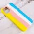 Чехол Silicone Case плетёный для Apple iPhone 13 (6.1") – Желтый / Голубой. Фото 2 из 4