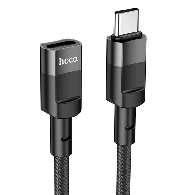 Переходник Hoco U107 Type-C male to Type-C female USB2.0 (1.2m) – Black. Фото 4 из 7