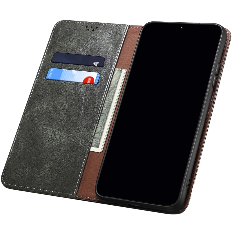 Шкіряний чохол-книжка Urban Leather series для Samsung Galaxy A07 – Green. Фото 3 з 4