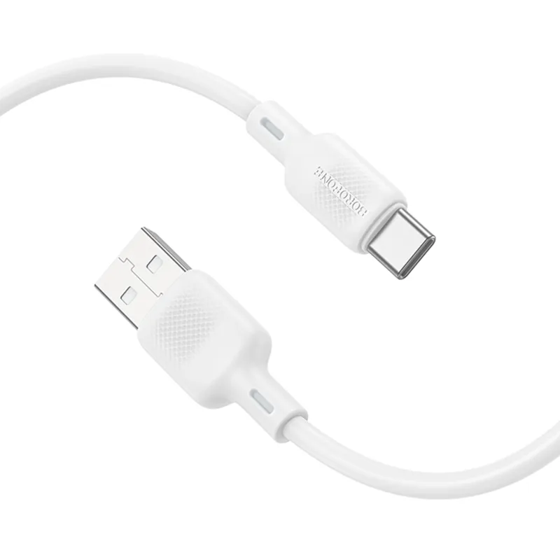 Дата кабель Borofone BX113 Lenny USB to Type-C 3A (1m) – White. Фото 2 з 3