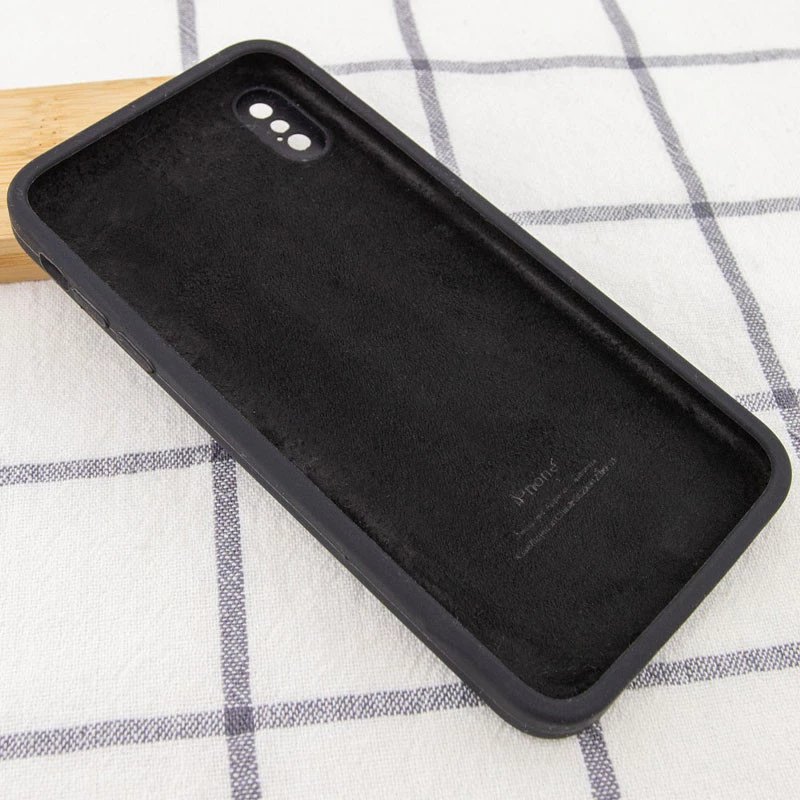 Чехол Silicone Case Square L с защитой камеры для Apple iPhone XS (5.8") – Черный / Black. Фото 3 из 3