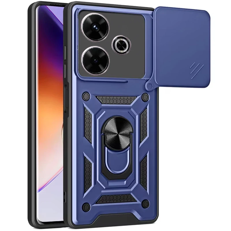 Ударопрочный чехол Serge Ring с защитой камеры для Honor 200 – Синий. Фото 1 из 5