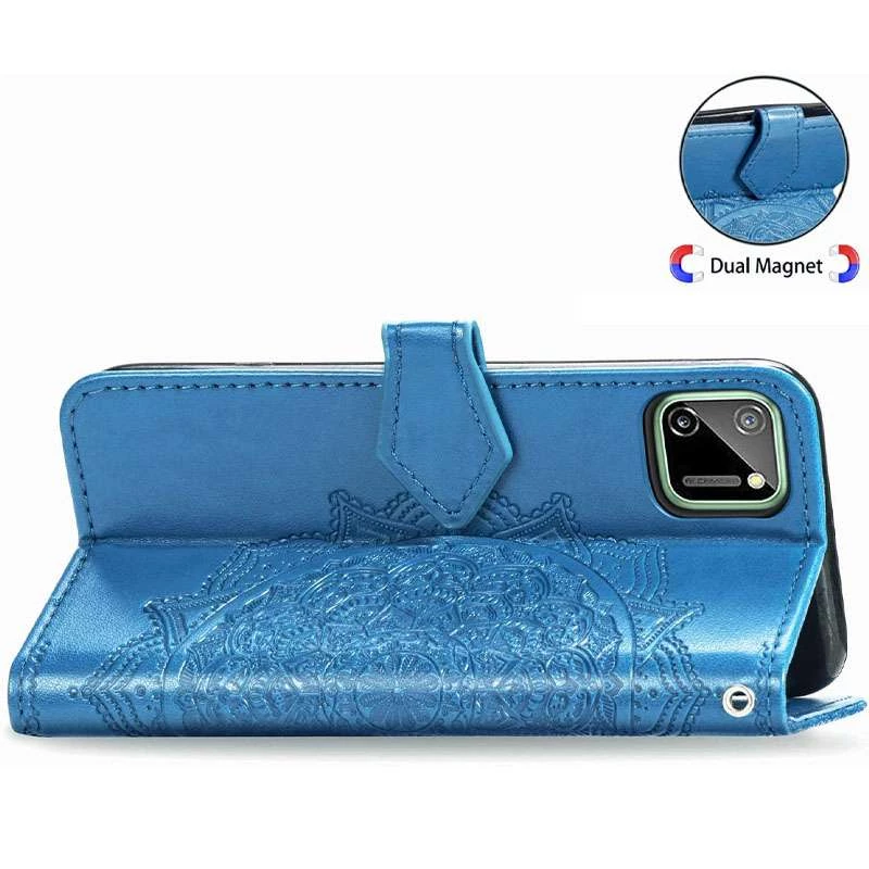 Шкіряний чохол-книжка Art Case з візитницею для Realme C11 – Синій. Фото 5 з 5