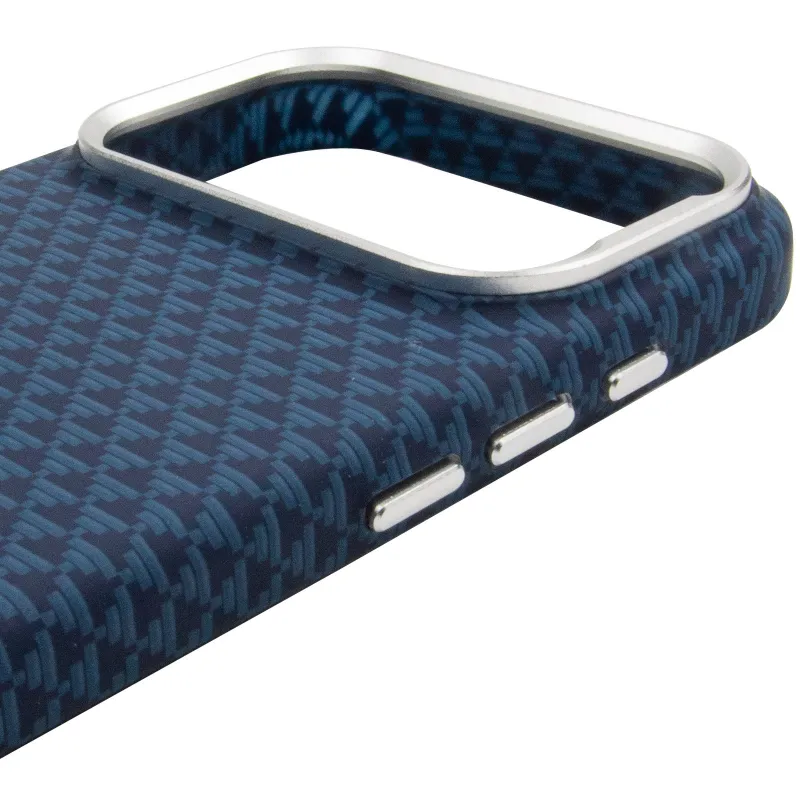 Чехол TPU+PC KVZV Triangular Pattern with Magnetic Fit для Apple iPhone 18 Pro – Blue. Фото 5 из 6