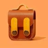 Кожаный футляр Briefcase для наушников AirPods 1/2 – Brown / Yellow. Фото 2 из 5