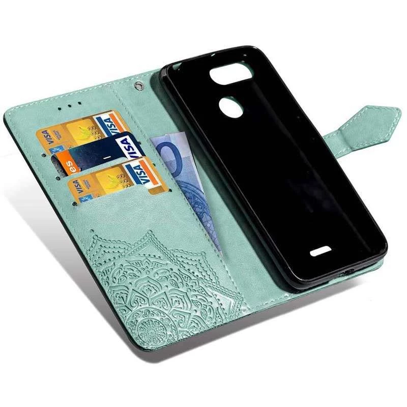 Шкіряний чохол-книжка Art Case з візитницею для Xiaomi Redmi 6 – Бірюзовий. Фото 3 з 6