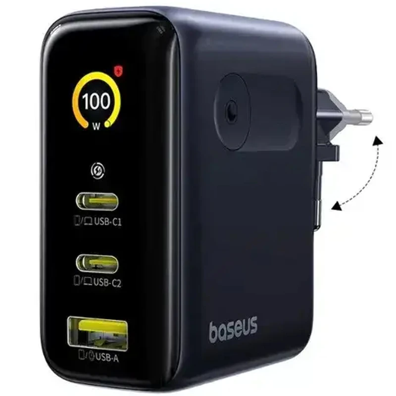 МЗП Baseus PicoGo AE21 Fast Charger 100W (1USB-A/2C) + кабель Type-C to Type-C (E0121B) – Cosmic Black. Фото 2 з 5
