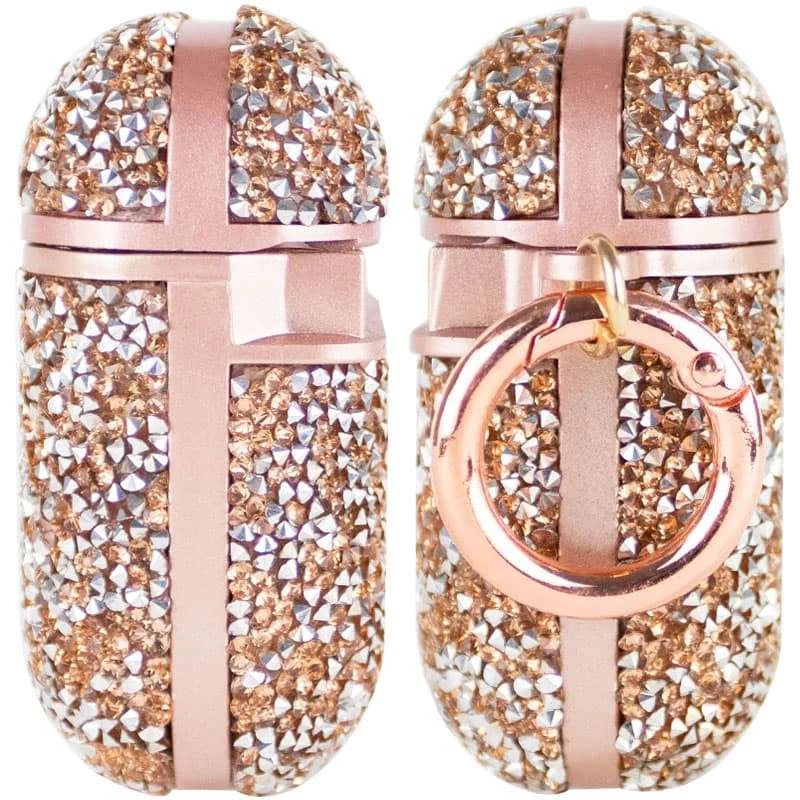 TPU чохол Bling World Rock Diamond для навушників AirPods 1/2 – Рожевий. Фото 5 з 9