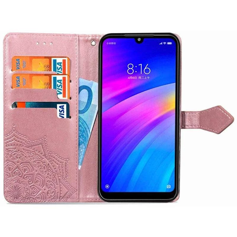Кожаный чехол-книжка Art Case с визитницей для Xiaomi Redmi 7 – Розовый. Фото 2 из 6