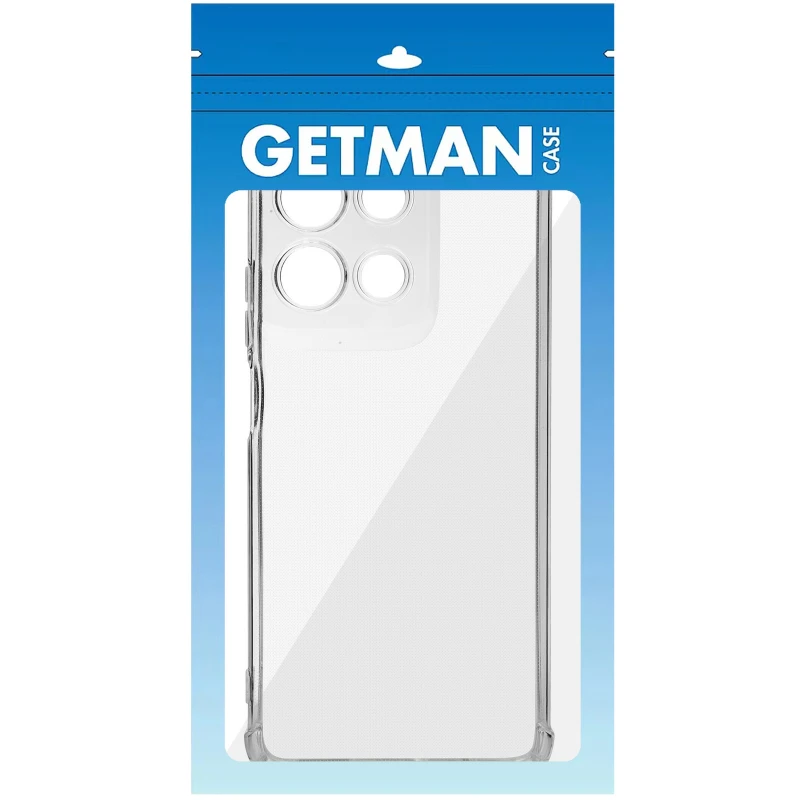 Ультратонкий силіконовий чохол GETMAN з критими бортами та камерою для Motorola Moto G17 – Безбарвний (прозорий). Фото 3 з 3