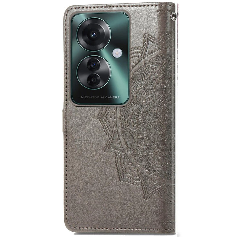 Шкіряний чохол-книжка Art Case з візитницею для Oppo Reno11 F – Сірий. Фото 5 з 5