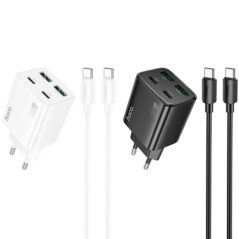 МЗП Hoco N55 Fundador PD20W four-port (2USB-A/2C) + Type-C to Type-C фото 1 з 1
