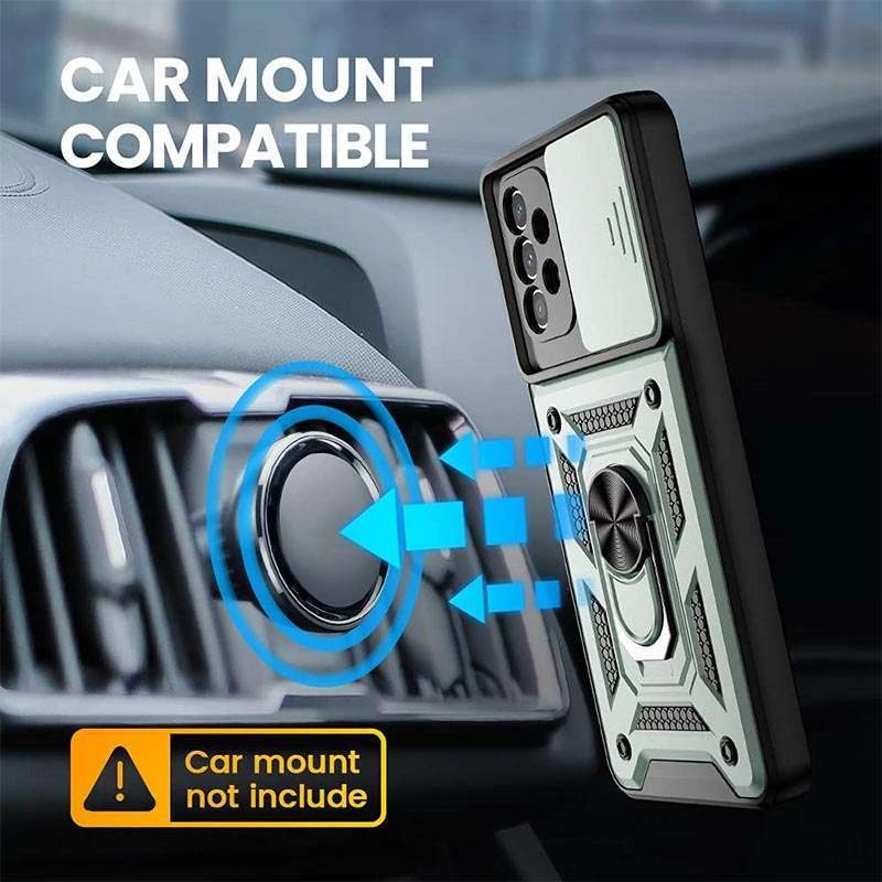 Ударопрочный чехол Serge Ring с защитой камеры для Samsung Galaxy A73 5G – Зеленый. Фото 2 из 5