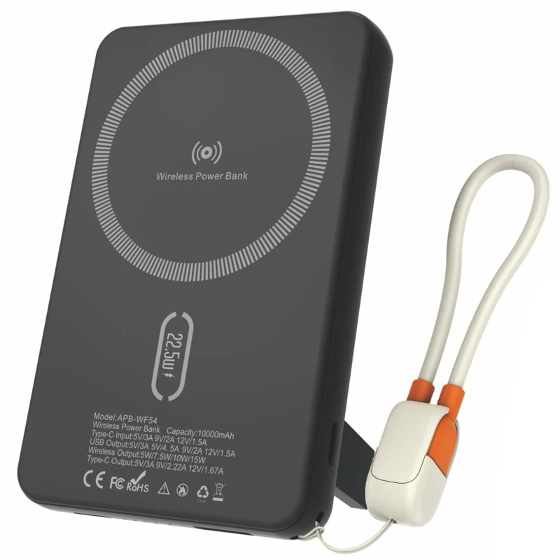 Портативное ЗУ Power Bank Amaya WF54 15W+PD22.5W с БЗУ 10000 mAh – Black. Фото 1 из 1