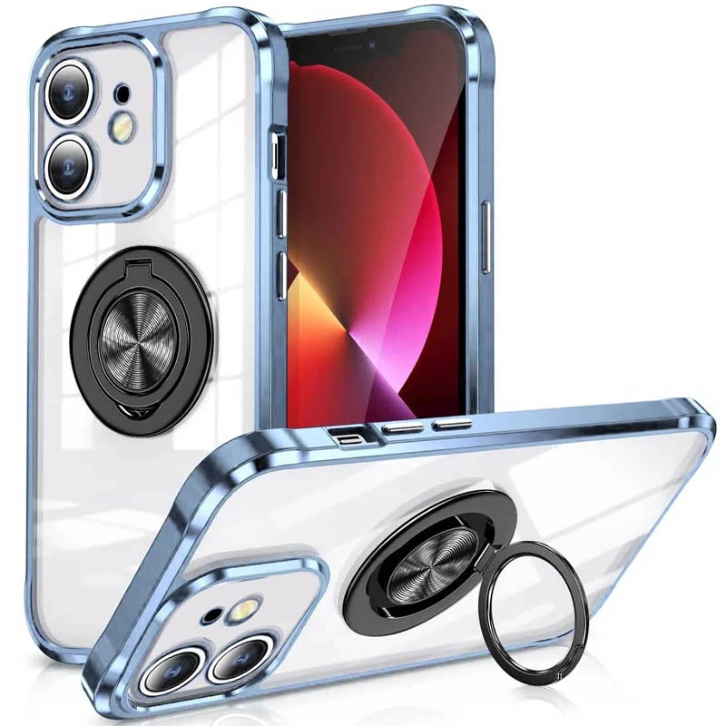 

TPU+PC чохол Kickstand Color на Apple iPhone 11 (6.1") (Синій / Чорний)