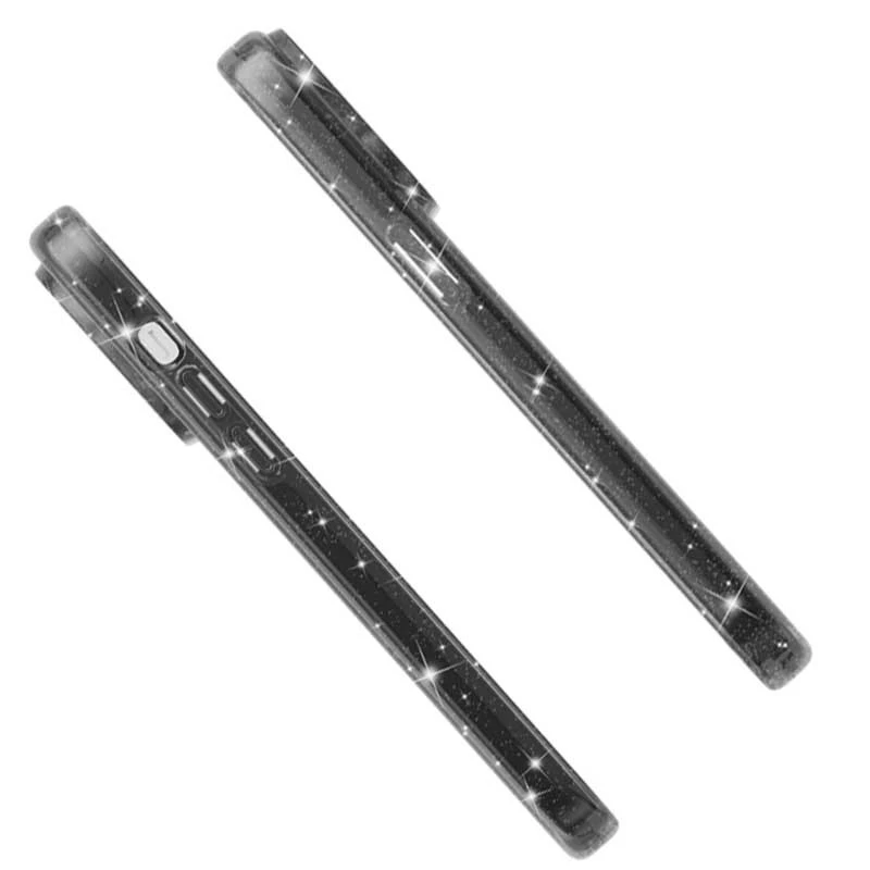 Чехол с блестками и MagSafe на Apple iPhone 16 Plus – Black+Glitter. Фото 4 из 5
